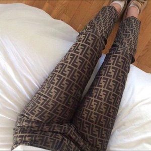 Fendi zucca high waisted jeans